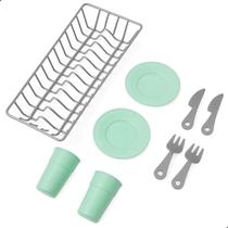 Kit Escorredor de Pia + Louças Vintage Kids Brinquedo Infantil Zucatoys