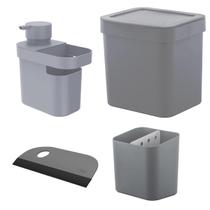 Kit Escorredor de Talher + Dispenser + Lixeira + Rodo - Ou Kit Escorredor de Talher + Dispenser + Lixeira + Rodo - Ou