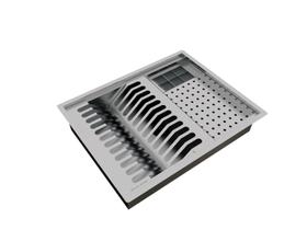 Kit Escorredor Inox 50x40cm 3 Módulos Quadratta Cozinha Calha Úmida