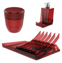 kit Escorredor Louças Copos + Dispenser Detergente + Lixeira - Smart S Crippa