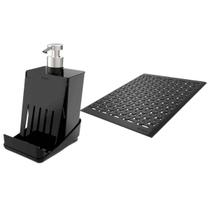 Kit Escorredor Protetor de Pia e Porta Detergente Esponja Pr