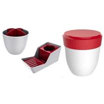 Kit Escorredor Talheres + Organizador Pia + Lixeira 2,5 Litros Cozinha Branco - Crippa Kit Escorredor Talheres + Organizador Pia + Lixeira 2,5 Litros Cozinha Branco - Crippa