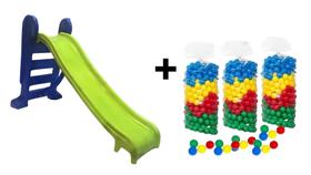 Kit Escorregador Médio Verde c/ Azul playground e 150 Bolinhas para piscina de bolinhas coloridas para piscina de bolin Kit Escorregador Médio Verde c/ Azul playground e 150 Bolinhas para piscina de bolinhas coloridas para piscina de bolin