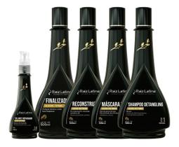 Kit Escova Acetinada Completo Raiz Latina Hidratação Profissional Salão 500ml + Selante Reparador