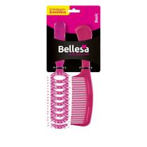 Kit escova cabelo bellesa keiko+pente - diversas cores