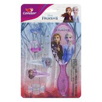 Kit Escova Cabelo Condor Frozen 2 com Acessórios Kit Escova Cabelo Condor Frozen 2 com Acessórios