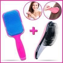 Kit Escova Cabelo Raquete + Escova Mágica Desembaraçadora