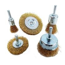 Kit Escova de Aço Brasfort p/ Furadeira 5 Peças Limpeza e Remoção de Ferrugem Kit Escova de Aço Brasfort p/ Furadeira 5 Peças Limpeza e Remoção de Ferrugem