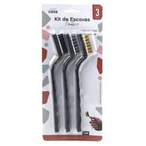 Kit Escova de Aço com 3 Peças Multiuso Kit Escova de Aço com 3 Peças Multiuso