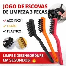 Kit Escova De Aço Ferro Fogão Cantinho Limpeza Churrasqueira