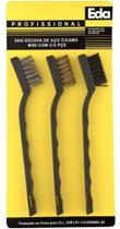 Kit Escova de Aço P/ Limpeza e Remoção 3 unidades - Eda Kit Escova de Aço P/ Limpeza e Remoção 3 unidades - Eda