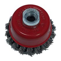 Kit Escova de Aço para Lixadeira Tipo Copo M14 Trançada 3" 746249 4 Unidades - MTX