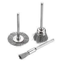 kit escova de aço para micro retifica -03 peças kit escova de aço para micro retifica -03 peças