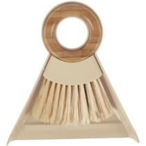 Kit Escova de Bambu e Pá Pequeno para Limpeza Off White