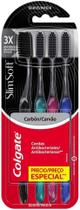 Kit Escova de Dente Colgate Slim Soft Black Carvão 4 unidades Kit Escova de Dente Colgate Slim Soft Black Carvão 4 unidades