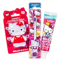 Kit Escova de Dente Hello Kitty 3D e Protetor de Cerdas Hello Kitty e Gel Dental Hello Kitty 50Gr