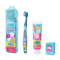 Kit Escova de dente infantil Fio dental Gel dental Peppa Pig Kit Escova de dente infantil Fio dental Gel dental Peppa Pig