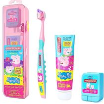 Kit Escova de dente infantil Fio dental Gel dental Peppa Pig Kit Escova de dente infantil Fio dental Gel dental Peppa Pig