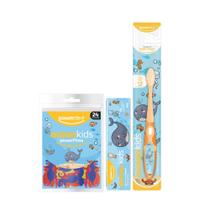 Kit Escova de Dentes Powerdent Fio Dental Gel Dental Infantil Ocean Kids Higiene Bucal Completa para Crianças Kit Escova de Dentes Powerdent Fio Dental Gel Dental Infantil Ocean Kids Higiene Bucal Completa para Crianças