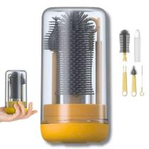 Kit Escova de Limpeza 4 em 1 Mamadeira Garrafa Copo Bebe Criança Bolsa Mala Limpeza Higiene Passeio Viagem