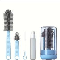 Kit Escova De Limpeza Garrafas Mamadeiras Bicos Portátil Kit Escova De Limpeza Garrafas Mamadeiras Bicos Portátil