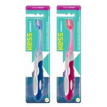 Kit Escova Dental Compact Macia Kess Belliz Azul/rosa C/2 - BELLIZ COMPANY