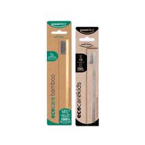 Kit Escova Dental Ecocare Bamboo Adulto E Infantil - Powerdent
