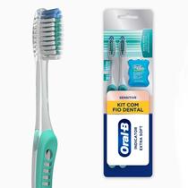 Kit Escova Dental Extra Macia Oral-b Indicator Extra Soft - 2 Unidades + Fio Dental Kit Escova Dental Extra Macia Oral-b Indicator Extra Soft - 2 Unidades + Fio Dental