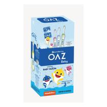 Kit Escova Dental Oaz Baby - Baby Shark Cx com 12 Itens - Cerdas Ultra Finas - Cores Sortidas