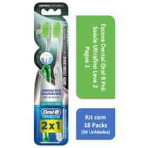 Kit Escova Dental Oral B Pró Saúde Ultrafino L2P1 com 18 Packs Kit Escova Dental Oral B Pró Saúde Ultrafino L2P1 com 18 Packs
