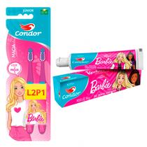 Kit Escova Dente Infantil E Pasta Dente infantil 50g Barbie OU Hot Wheels condor kids Kit Escova Dente Infantil E Pasta Dente infantil 50g Barbie OU Hot Wheels condor kids