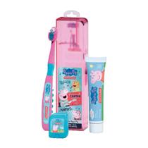 Kit Escova Dente Infantil Viagem Peppa Pig