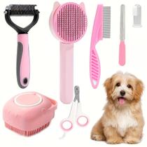 Kit Escova E Acessórios Para Banho&higiene C/ 7pçs P/ Pets