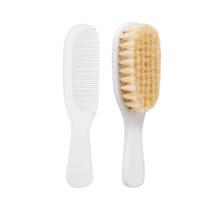 Kit Escova e Pente Baby Com Cerdas Naturais Buba Branco Kit Escova e Pente Baby Com Cerdas Naturais Buba Branco