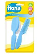 Kit Escova e Pente Bebê Azul - Fiona