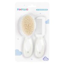 Kit Escova E Pente Cerdas de Lã Pimpolho 0m+ Branco 94964 Kit Escova E Pente Cerdas de Lã Pimpolho 0m+ Branco 94964