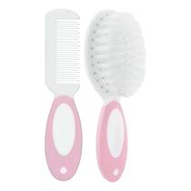 Kit Escova e Pente Cerdas Macias Rosa 12643 - Buba Kit Escova e Pente Cerdas Macias Rosa 12643 - Buba