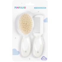 Kit Escova e Pente com Cerdas de Lã de Carneiro Pimpolho