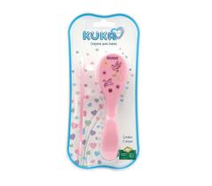 Kit Escova e Pente Para Cabelos Do Bebe Rosa Kuka