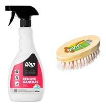 Kit Escova E Removedor De Manchas Estofado Tapetes 500ml Wap