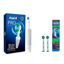 Kit Escova Elétrica Oral-B Vitality Precision Clean 110 Volts E Refil Para Escova Dental Elétrica Oral-B CrossAction - 2 Unidades