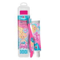 Kit Escova Gel Dental Condor Kids Barbie com Flúor Tutti Frutti 50g e Estojo Protetor Kit Escova Gel Dental Condor Kids Barbie com Flúor Tutti Frutti 50g e Estojo Protetor