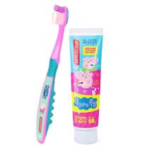 Kit Escova + Gel Dental Infantil Peppa Pig Dentalclean Kit Escova + Gel Dental Infantil Peppa Pig Dentalclean