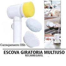 Kit Escova Giratória de Limpeza Multiuso Sem Fio USB Recarregável 3 Escovas Cozinha Banheiro Janela Kit Escova Giratória de Limpeza Multiuso Sem Fio USB Recarregável 3 Escovas Cozinha Banheiro Janela