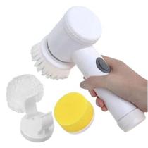 Kit Escova Giratória Multiuso Recarregável Com USB - Branca Kit Escova Giratória Multiuso Recarregável Com USB - Branca