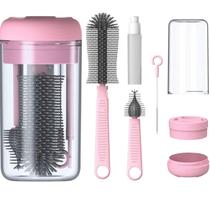 Kit Escova Higiene Lavar 4 em 1 para Copo, Garrafa, Bico de Mamadeira e Canudo Portátil para Viagem Cor Rosa Kit Escova Higiene Lavar 4 em 1 para Copo, Garrafa, Bico de Mamadeira e Canudo Portátil para Viagem Cor Rosa