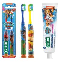 Kit Escova Infantil Patrulha Canina Gum 2 un + Gel Dental