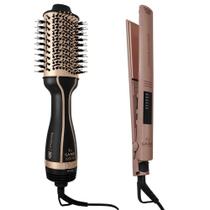 Kit Escova Keration 3D e Prancha Led Keration Bivolt