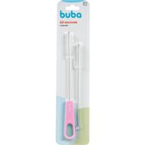 Kit Escova Limpeza de Canudo Rosa - Buba