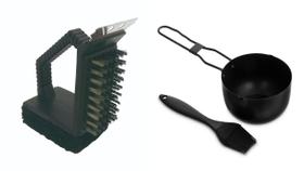 Kit Escova p/ Limpar Grelha/Bowl e Pincel - Mimo